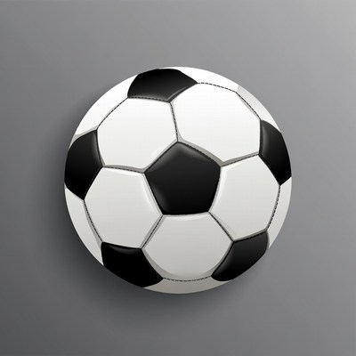 Soccer Ball on Gray Background