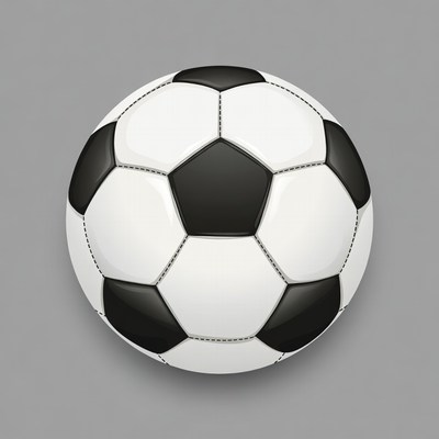 Soccer Ball on Gray Background