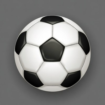 Soccer Ball on Gray Background