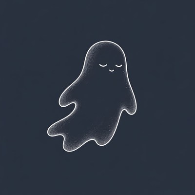 Cute smiling ghost illustration