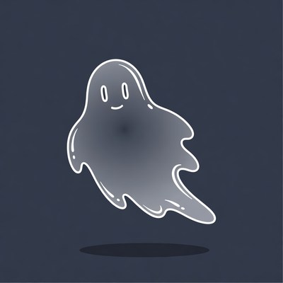 Cute smiling ghost illustration