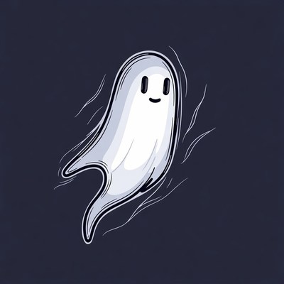 Cute smiling ghost illustration