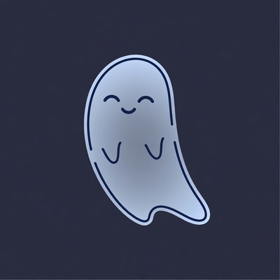 Cute smiling ghost illustration