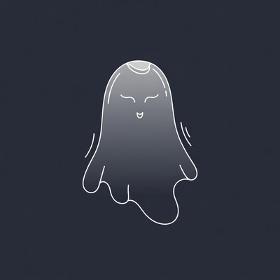 Cute smiling ghost illustration
