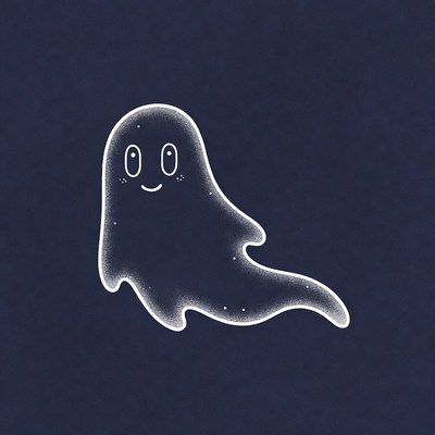 Cute smiling ghost illustration