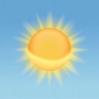 Bright sun on blue sky