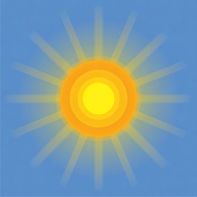 Bright Sun on Blue Sky