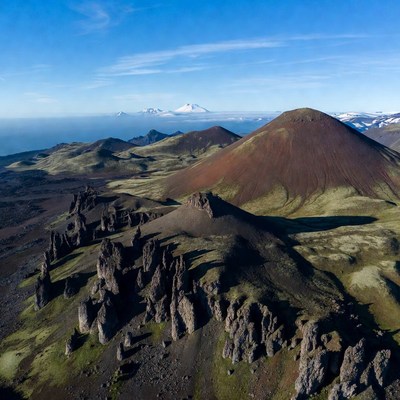 Icelandic Volcanic Landscape with Mountains