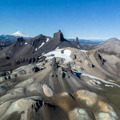 Snow-capped Mountains Aerial View