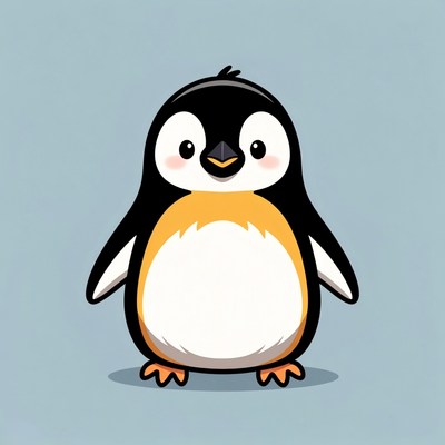 Cute cartoon penguin illustration