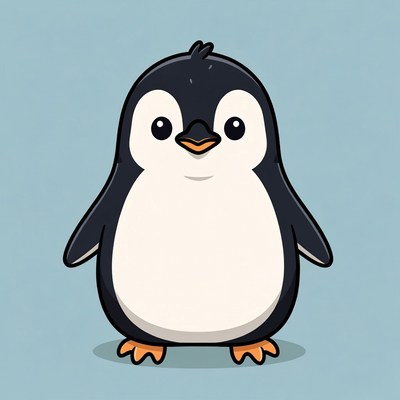 Cute cartoon penguin illustration