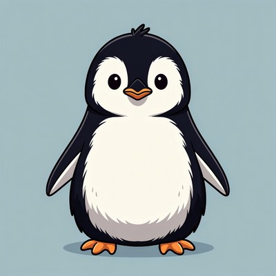 Cute cartoon penguin illustration