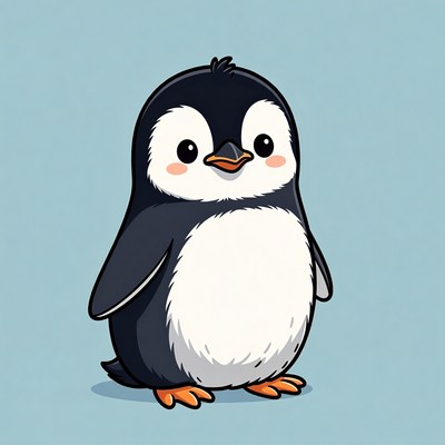Cute cartoon baby penguin