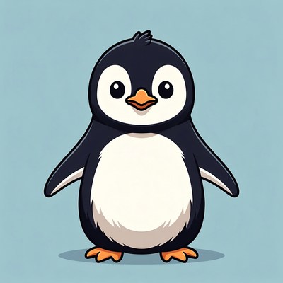 Cute cartoon penguin illustration