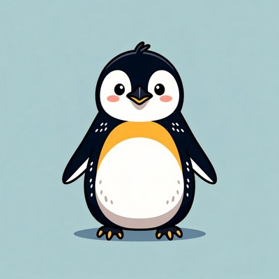 Cute cartoon penguin illustration