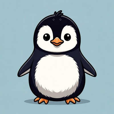 Cute cartoon penguin illustration