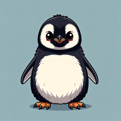 Cute baby penguin illustration