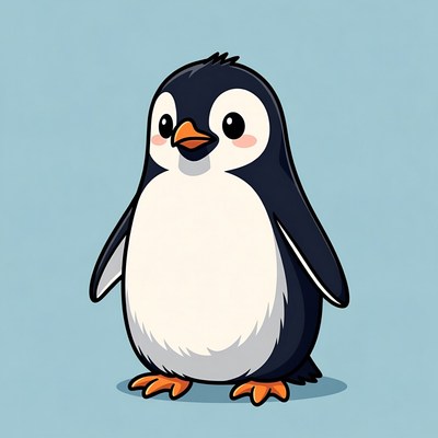 Cute cartoon penguin illustration