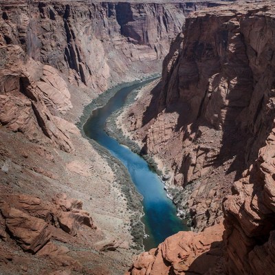 Grand Canyon with winding blue river