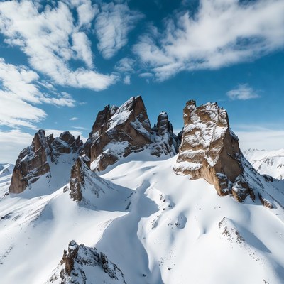 Snowy Dolomite Mountains Peaks