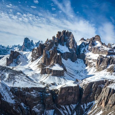 Snowy Dolomites Mountains Landscape