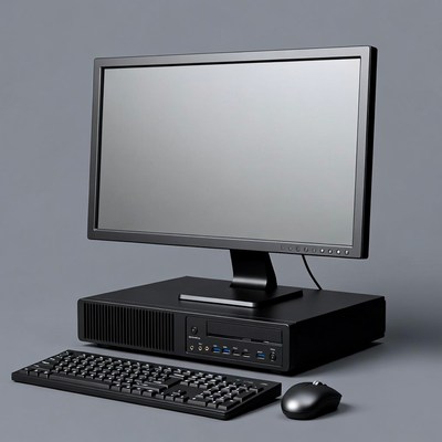 Desktop Computer with Monitor Keyboard Mouse