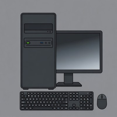 Desktop Computer with Monitor Keyboard Mouse