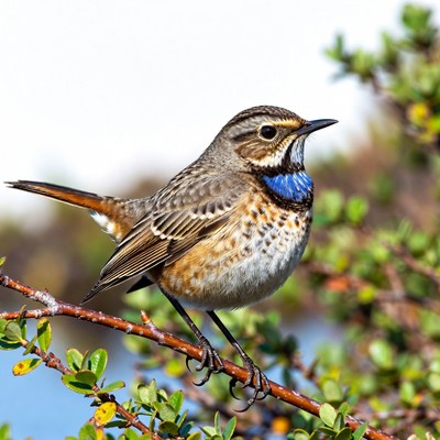 Hermit Thrush perched on branch