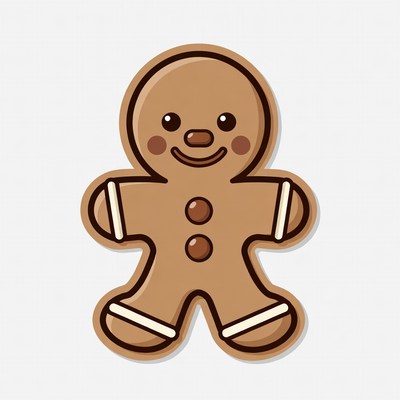 Cute gingerbread man illustration