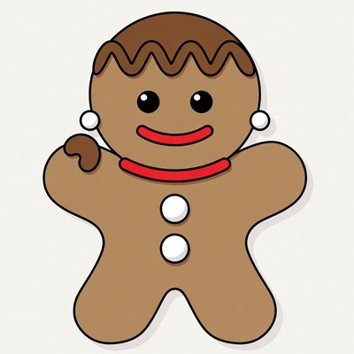 Gingerbread man clipart waving