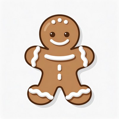 Smiling Gingerbread Man Illustration