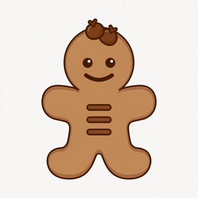 Cute Gingerbread Man with Bows