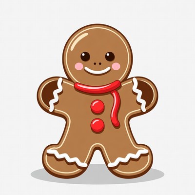 Cute Gingerbread Man Illustration
