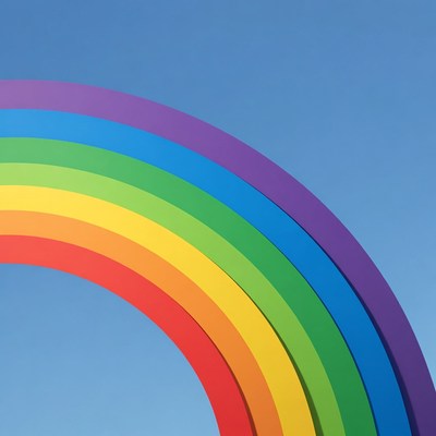 Colorful Rainbow on Blue Sky