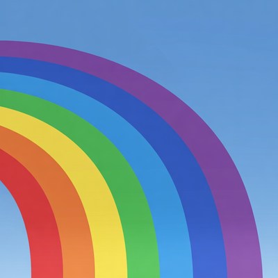 Colorful Rainbow on Blue Sky