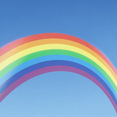 Colorful Rainbow in Blue Sky