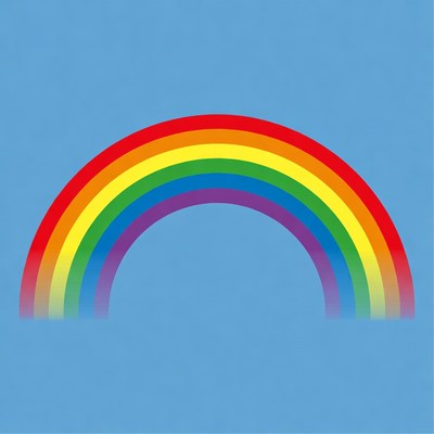 Colorful Rainbow on Blue Sky