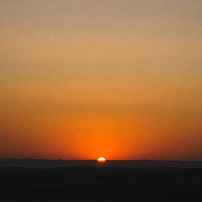 Sunset over horizon