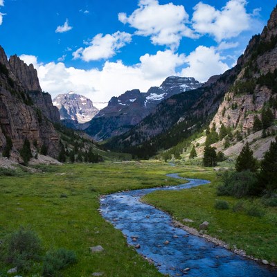 Mountain Valley with Winding River