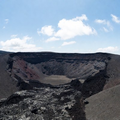 Volcanic Crater Under Blue Sky