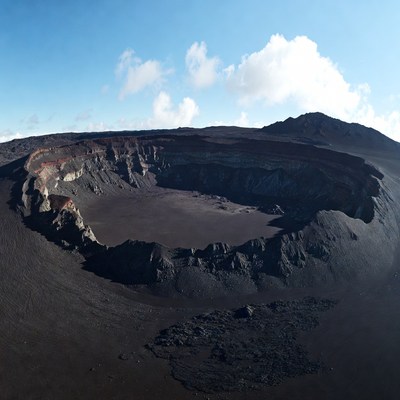 Volcanic Crater Aerial View