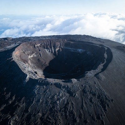 Aerial View of Volcanic Crater