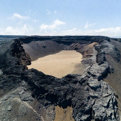 Volcanic Crater with Sand Lake