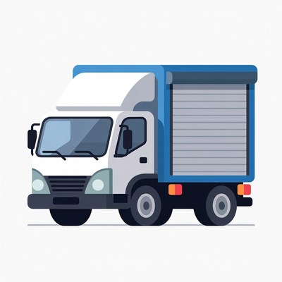 White Delivery Truck Illustration