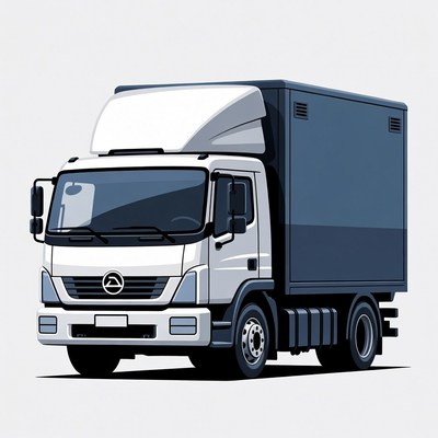 White Delivery Truck Illustration