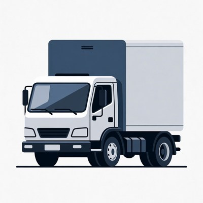 White Delivery Truck Illustration