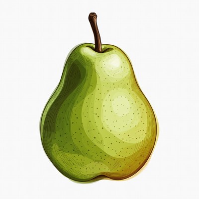 Green pear illustration