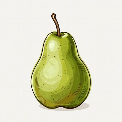 Green pear illustration