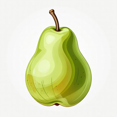 Green Pear Illustration
