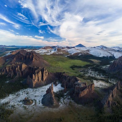 Snowy Mountains Aerial Landscape